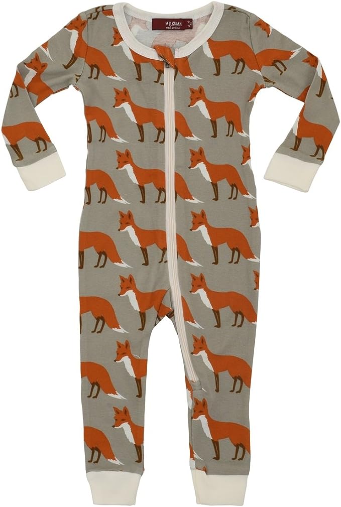Fox Organic Cotton Zipper Pajama