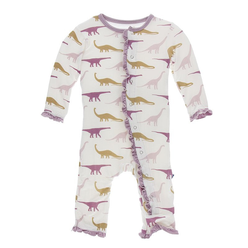 Ruffle Coverall - Natural Sauropods